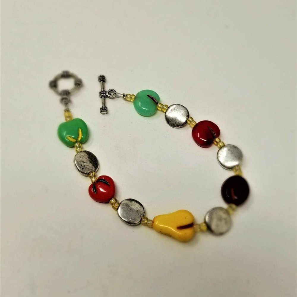 Glass Fruit Bracelet Toggle Clasp handmade
